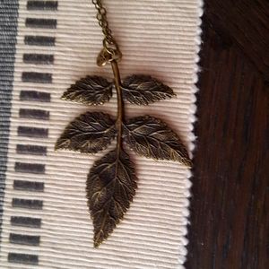 Bronze leaf necklace